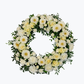 Krans - hvit/krem (50 cm)